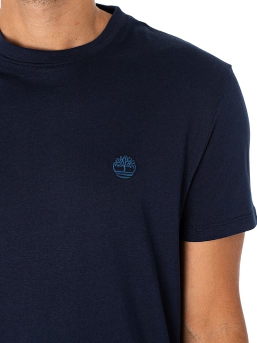 Timberland Slim Fit Embroidered Logo T-Shirt, Blue - Image 4