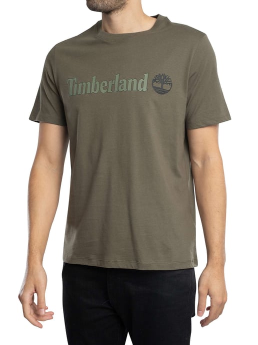 Timberland Lineair Logo-T-Shirt, Groen - Image 2