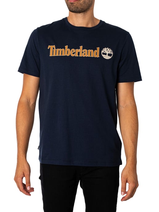Timberland Linear Logo T-Shirt, Blue - Image 1