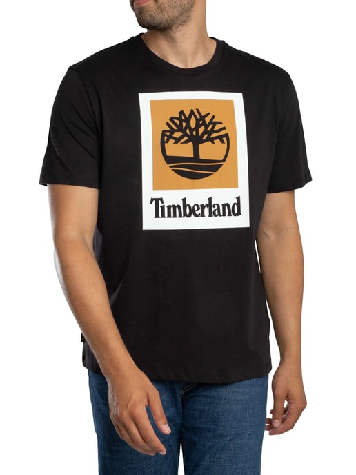 Timberland Gekleurd Kort Grafisch T-Shirt, Zwart - Image 1