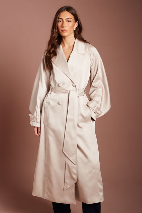 Satin Occasion Trench Coat - Image 2