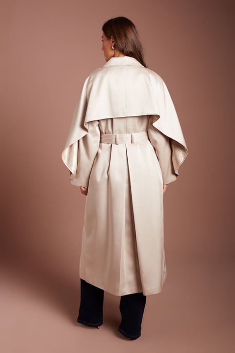Satin Occasion Trench Coat - Image 3