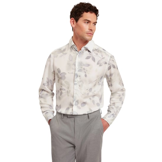 Ted Baker Kalmill Regular Fit Leaf Shadow Print White Shirt - Image 2
