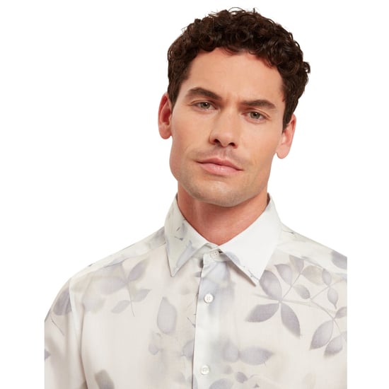 Ted Baker Kalmill Regular Fit Leaf Shadow Print White Shirt - Image 4