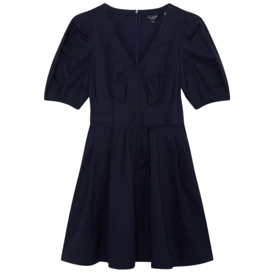Ted Baker Uvita Mini-jurk Met Pofmouwen En V-hals In Marineblauw - Image 1