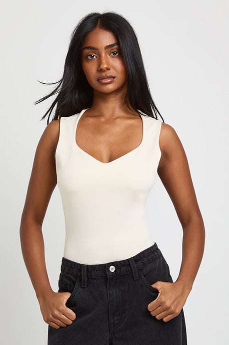 Premium Washed Sweetheart Neckline Bodysuit - Image 1