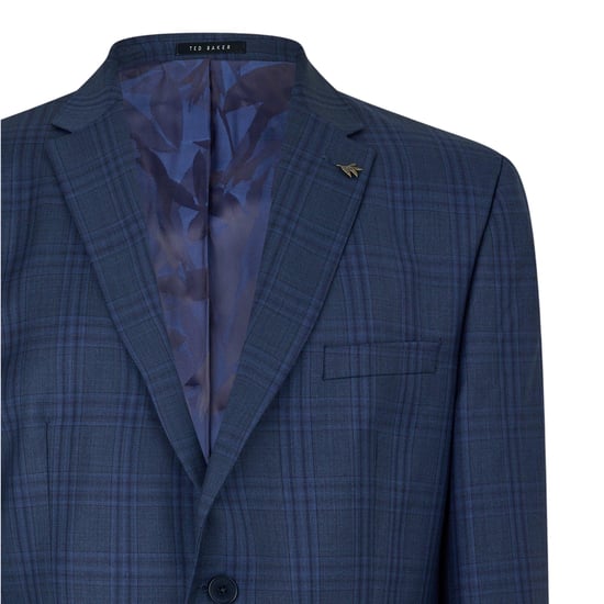 Ted Baker Mens Plaid Notch Neck Suit Jacket (Dark Blue) - Image 3