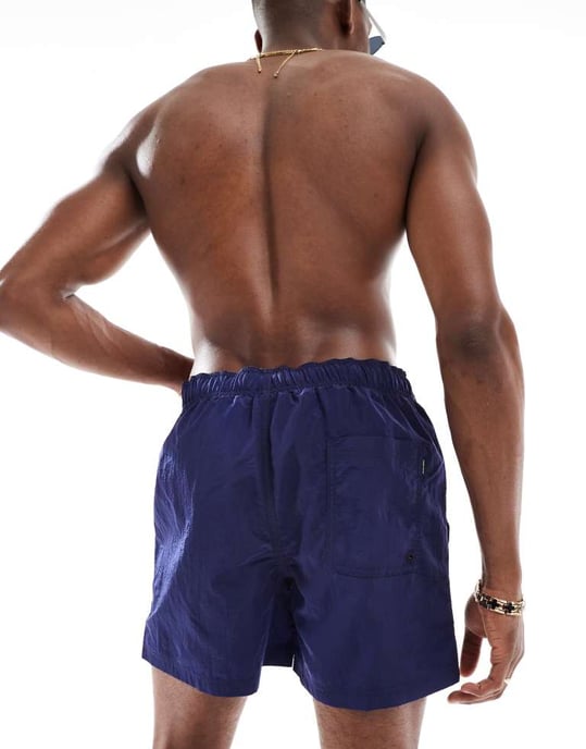 Jack & Jones badbyxor med originaltryck i marinblått - Image 4