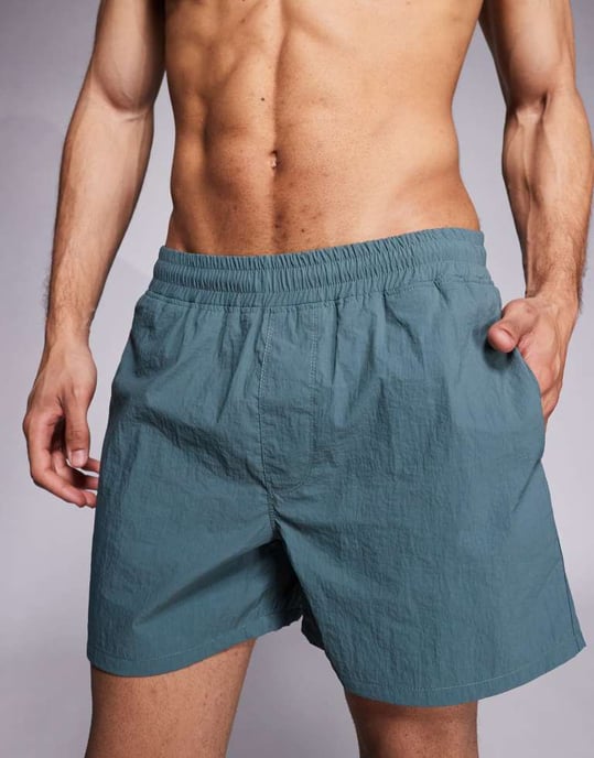 ASOS DESIGN badshorts i kort längd i grått - Image 3