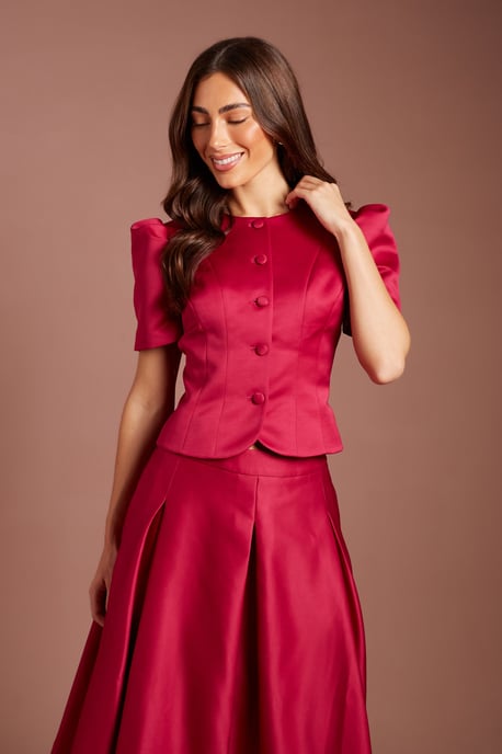 Short Sleeve Button Through Fitted Jacket - Image 2