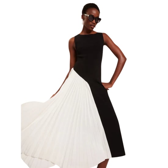 Ted Baker Zeera Mouwloze Zwarte Gebreide Jurk Met Contrasterend Paneel - Image 4