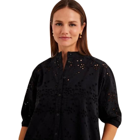 Ted Baker Nikaia Storleksguide Broderad Svart Midiklänning - Image 4