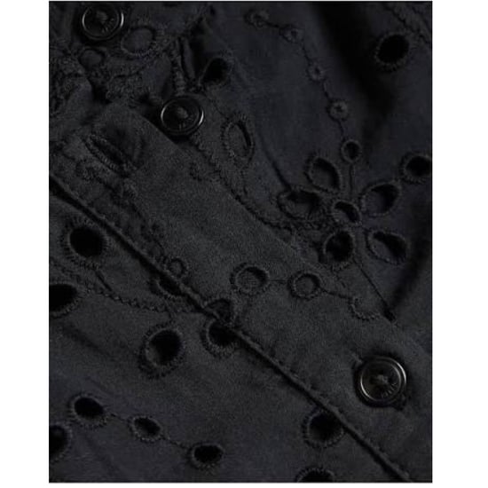 Ted Baker Nikaia Storleksguide Broderad Svart Midiklänning - Image 6