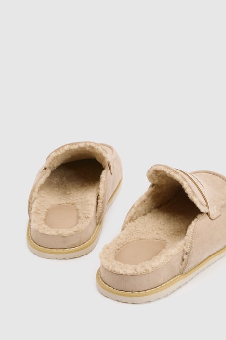 Faux Suede Fur Lined Closed Toe Clogs - Image 4