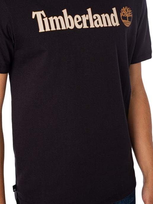Timberland Lineair Logo-T-Shirt, Zwart - Image 4
