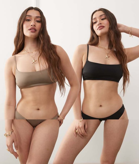 Weekday bikinitrosor topp 2-pack i svart och mole - Image 1