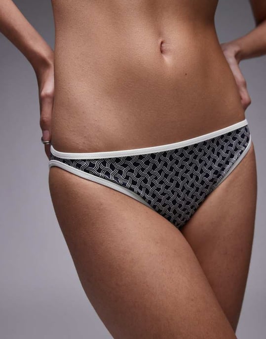 ARKET mix & match bikiniunderdel i svart repmönster - Image 3