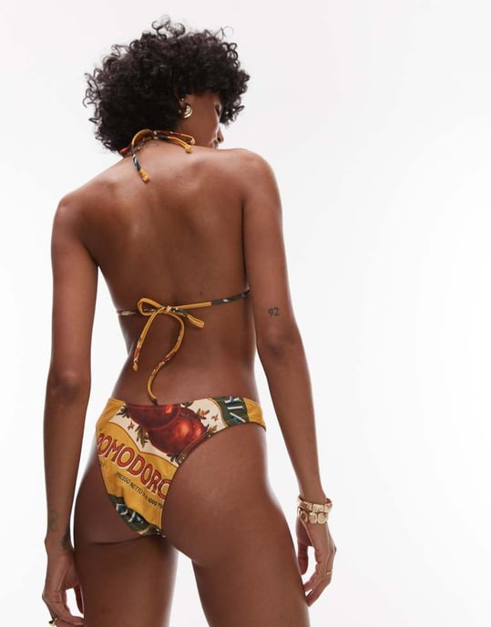 Topshop Amalfi högbensbikiniunderdelar i flerfärgad - Image 3