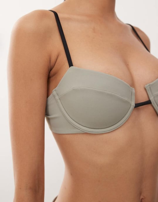 Monki bh med byglar i khaki - Image 3