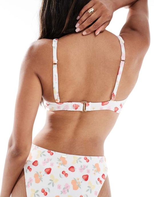 Hollister kurvig underwire bikiniöverdel i fruktmotiv - Image 4