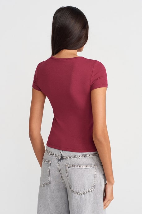 Slim Fit V-hals Knopenblouse - Image 2