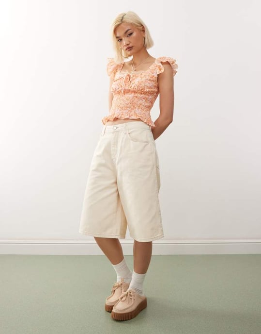 Återvunnen vintage västern cowgirl prärie topp i rosa blommönster - Image 3
