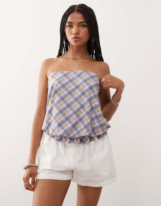COLLUSION check bandeau topp i multi - Image 1