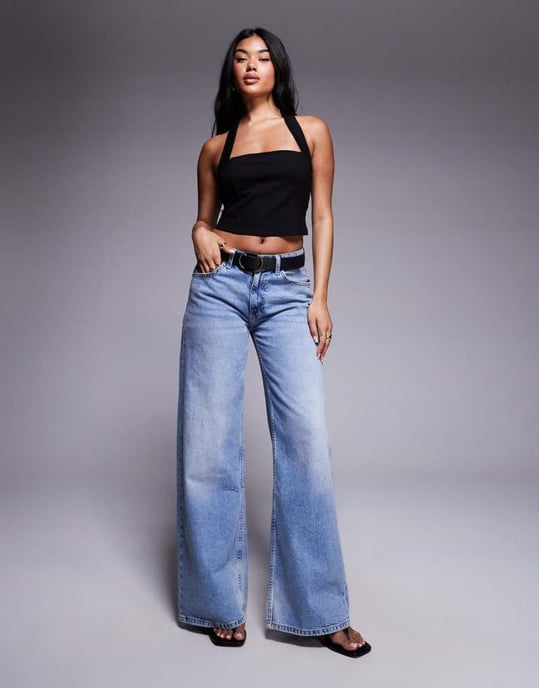 ASOS DESIGN Premium ponte halterneck topp i svart - Image 4