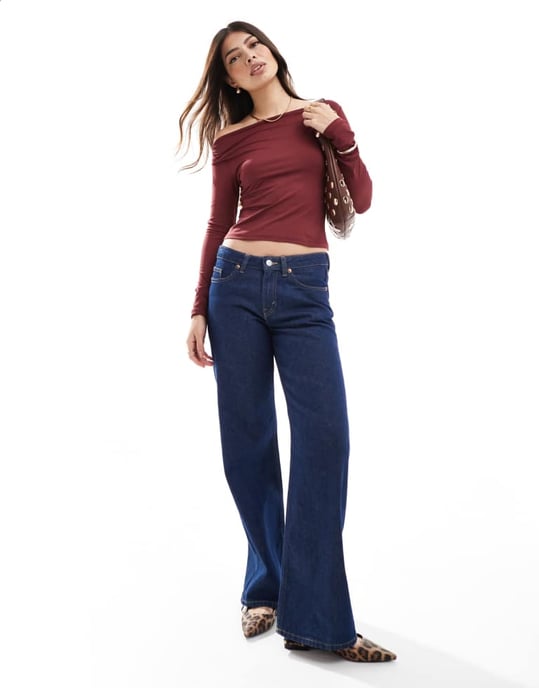 ASOS DESIGN slinky topp med snitt i oxblod - Image 2