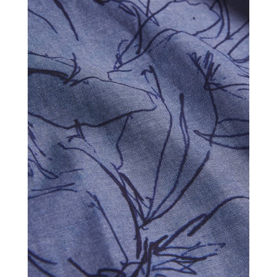 Ted Baker Terroni Regular Chambray Floral Dark Blue Shirt - Image 4