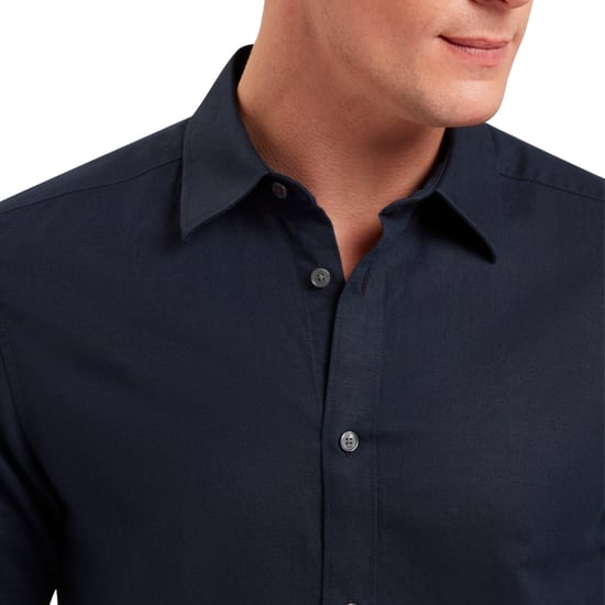 Ted Baker Zebra Regular Navy Linen Shirt - Image 4