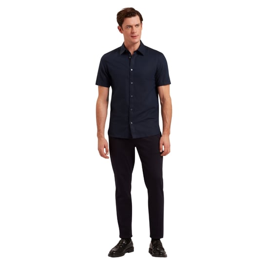 Ted Baker Zebra Regular Navy Linen Shirt - Image 5
