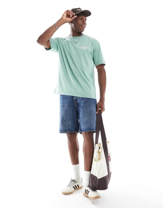 Hollister rygggrafik t-shirt i grön - Image 3