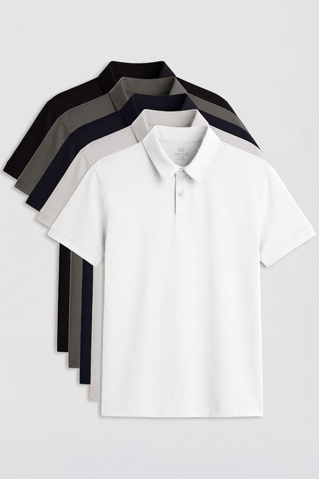 Heren Katoen-Elastaan Polo T-shirt - Image 1