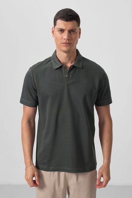 Heren Katoen-Elastaan Polo T-shirt - Image 5