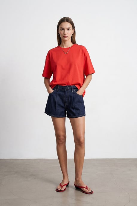 Oversized Cotton Crew Neck T-Shirt - Image 1