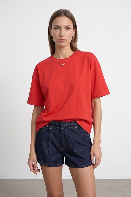 Oversized Cotton Crew Neck T-Shirt - Image 3