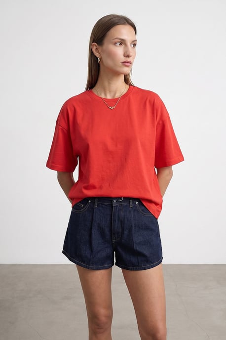 Oversized Cotton Crew Neck T-Shirt - Image 4