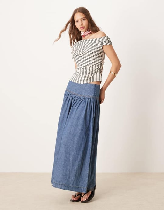 ASOS DESIGN randig omslagstopp i monorandig - Image 3