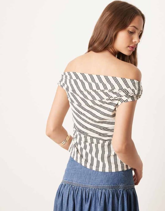 ASOS DESIGN randig omslagstopp i monorandig - Image 4
