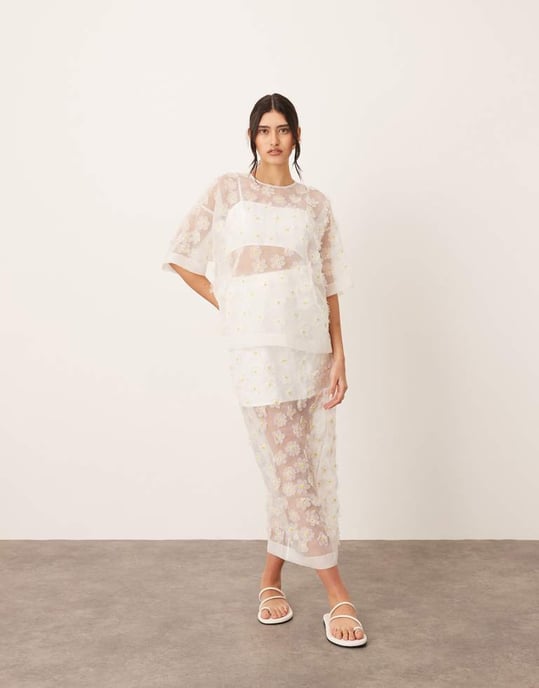 ARRANGE 3D prästkrage genomskinlig oversized t-shirt set - Image 3