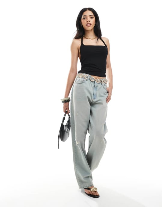ASOS DESIGN snurrad halterneck-top i svart - Image 2