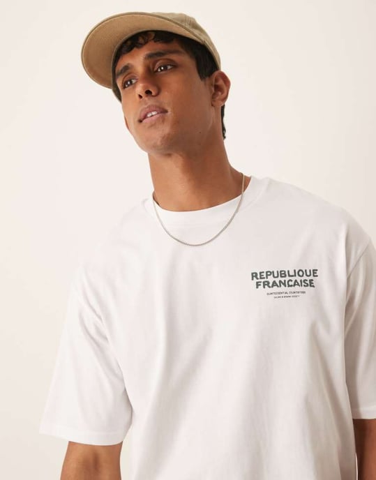 Utvald oversized t-shirt med sjötryck på ryggen i vitt - Image 4