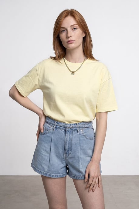Oversized Cotton Crew Neck T-Shirt - Image 1