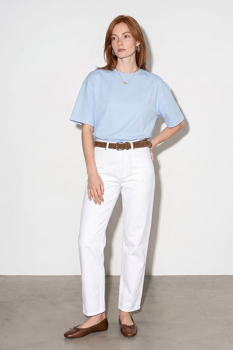 Oversized Cotton Crew Neck T-Shirt - Image 4