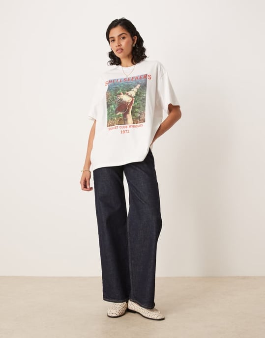 ASOS DESIN oversized t-shirt med shellseekers grafik - Image 3
