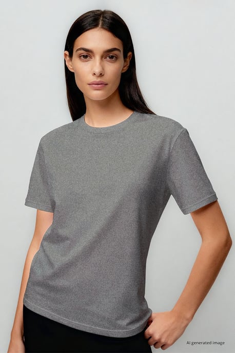 Women's Cotton Elastane Crew Neck T-Shirt - Image 5