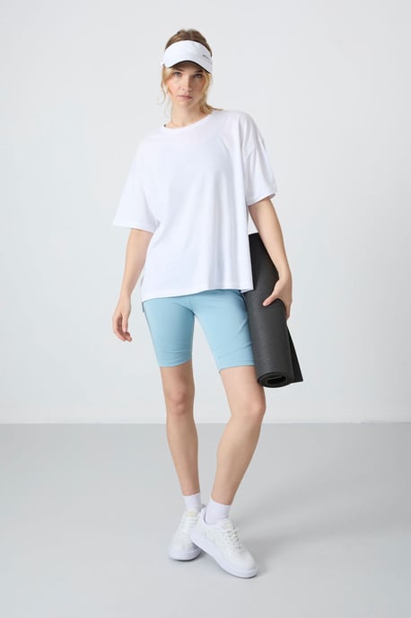 Oversized Cotton-Modal Crew Neck T-Shirt - Image 3
