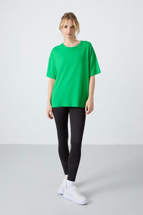 Oversized Cotton-Modal Crew Neck T-Shirt - Image 6