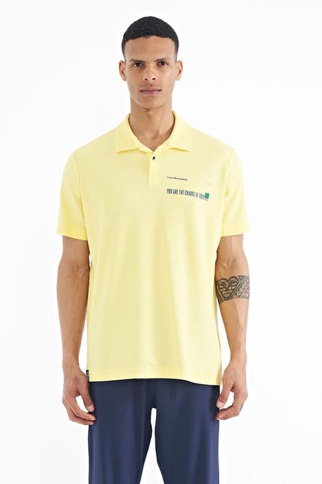 Heren Katoenen Polo T-Shirt Met Tekstprint - Image 1